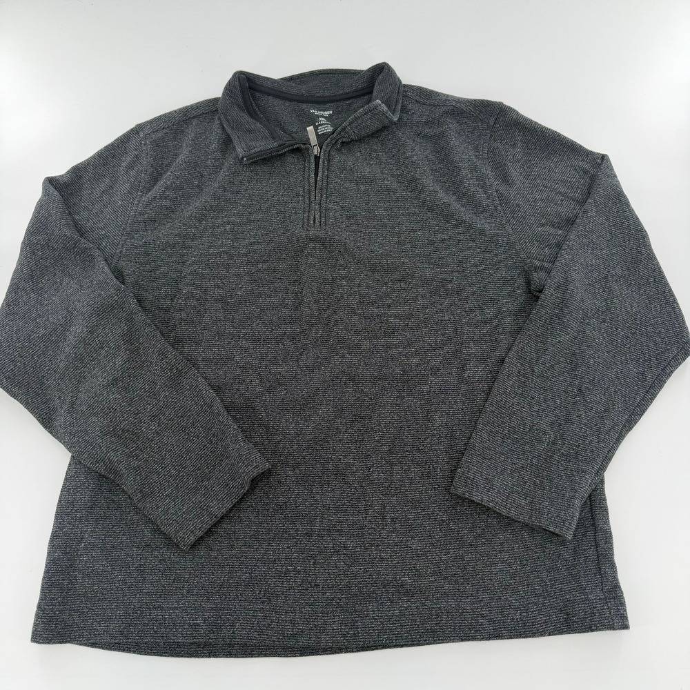 Van Heusen‎ Pullover Quarter Zip Never Tuck Mens XXL Gray